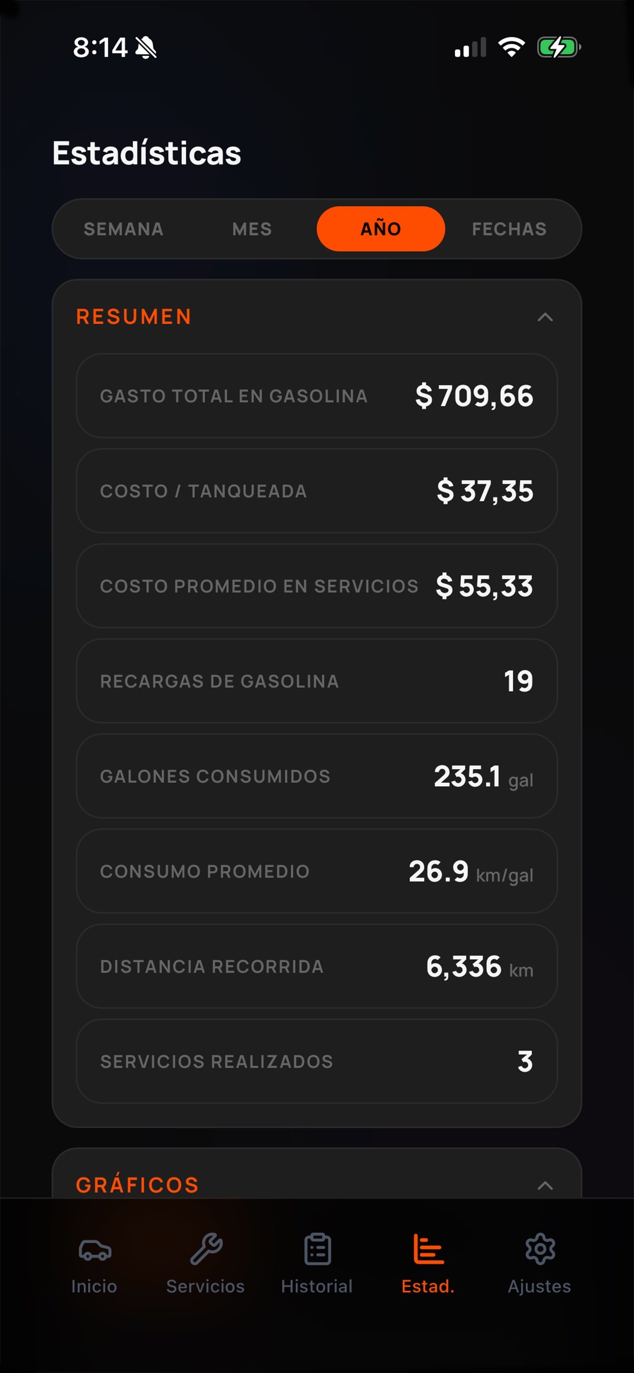 Estadísticas — resumen del año